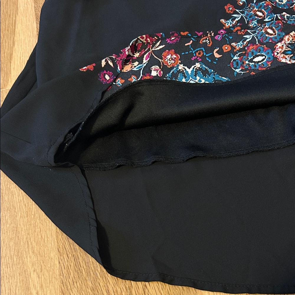 Fifth & Park Black Floral Long Sleeve Dress M - Picture 4 of 8